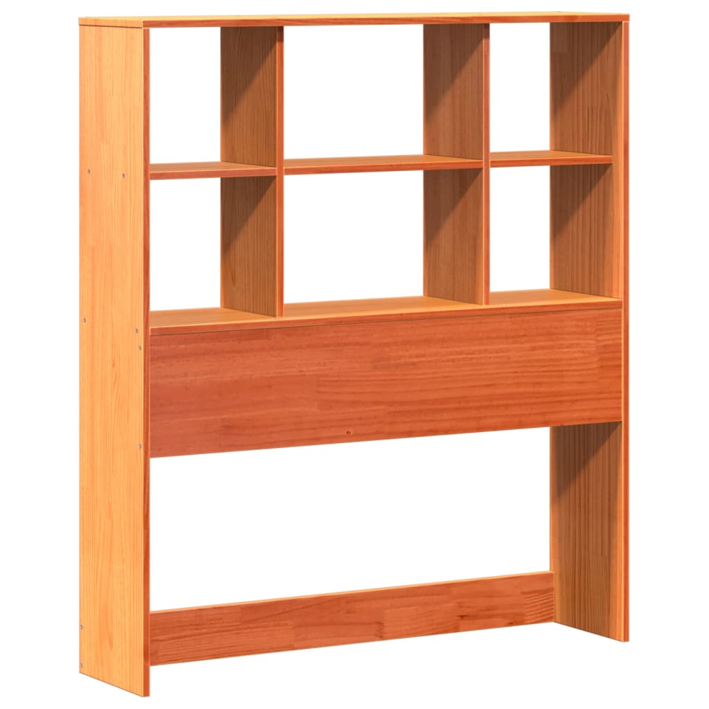 Lit Bibliothèque Sans Matelas Cire Marron 75X190 Cm Bois Massif