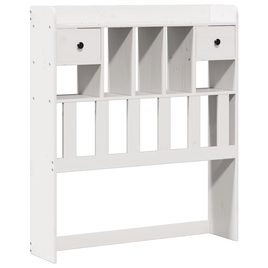 Lit Bibliothèque Sans Matelas Blanc 75X190Cm Bois De Pin Massif