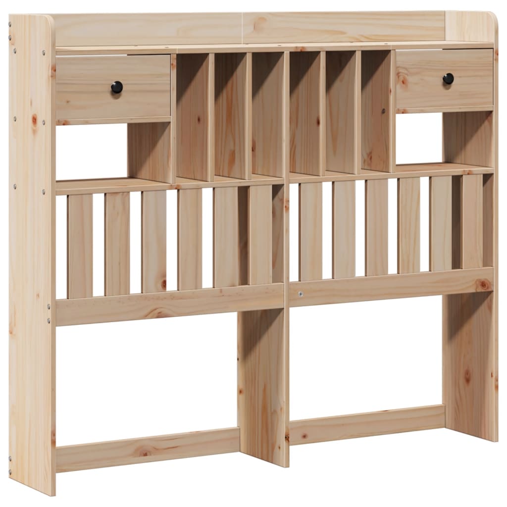 Lit Bibliothèque Sans Matelas 135X190 Cm Bois De Pin Massif