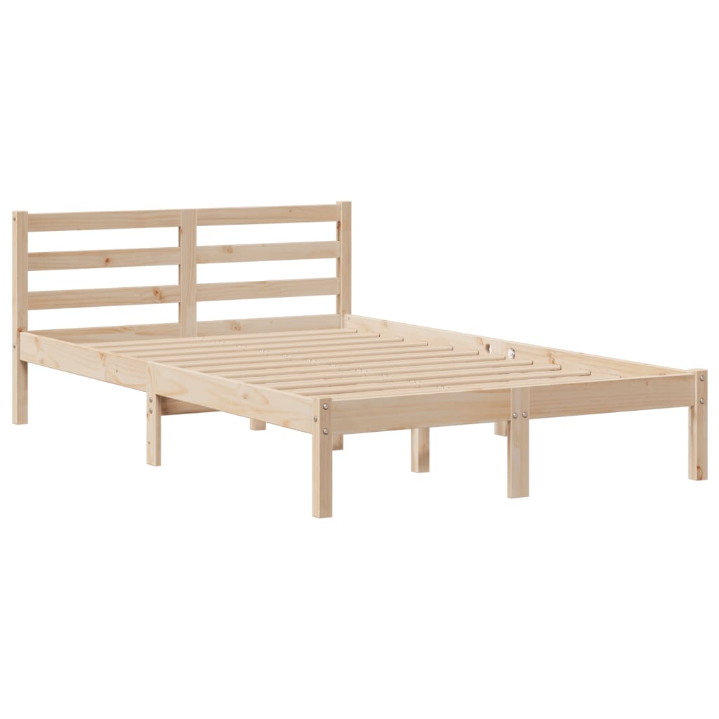 Lit Bibliothèque Sans Matelas 135X190 Cm Bois De Pin Massif