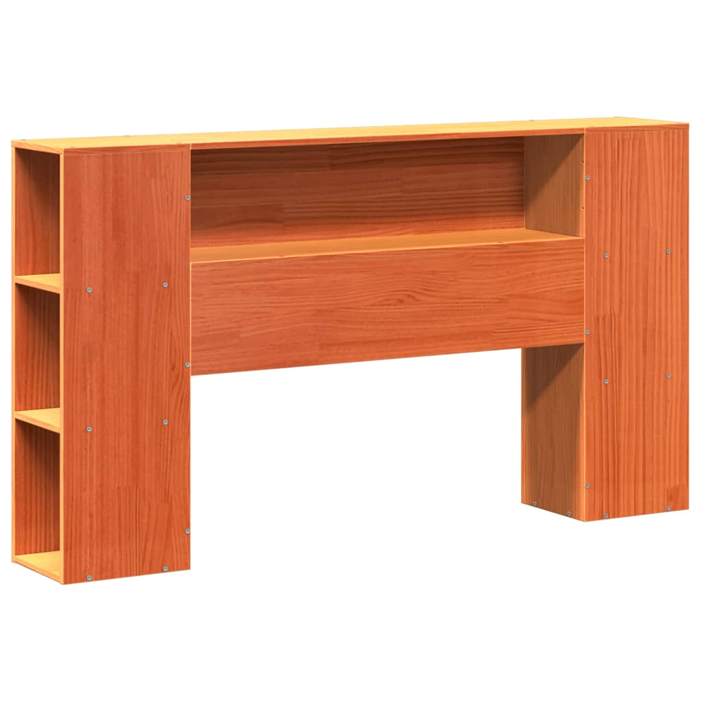 Lit Bibliothèque Sans Matelas Cire Marron 135X190Cm Bois Massif