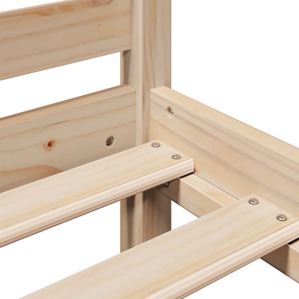 Lit Bibliothèque Sans Matelas 135X190 Cm Bois De Pin Massif