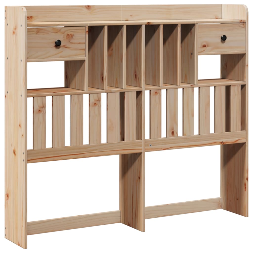 Lit Bibliothèque Sans Matelas 135X190 Cm Bois De Pin Massif