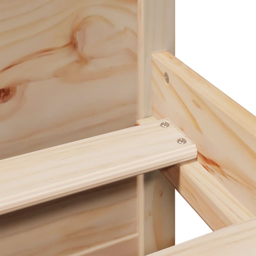 Lit Bibliothèque Sans Matelas 135X190 Cm Bois De Pin Massif