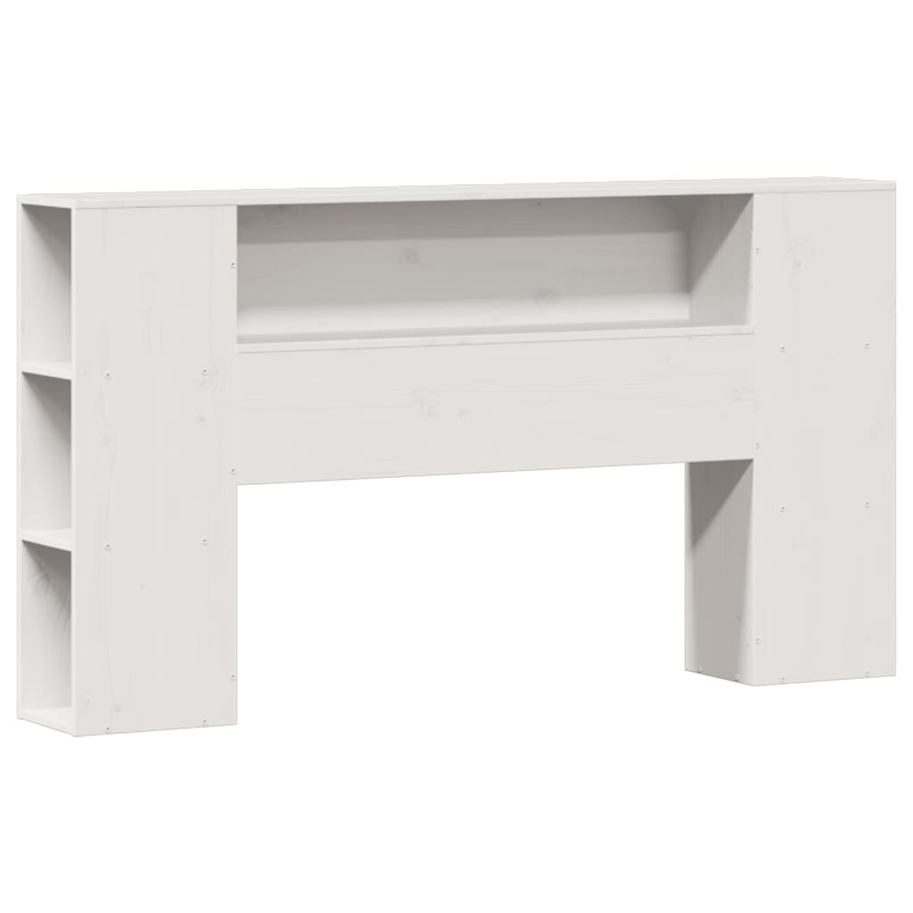 Lit Bibliothèque Sans Matelas Blanc 140X200 Cm Bois Pin Massif