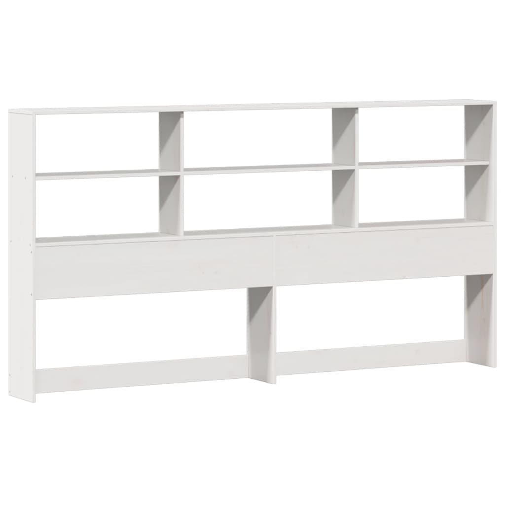 Lit Bibliothèque Sans Matelas Blanc 180X200 Cm Bois Pin Massif