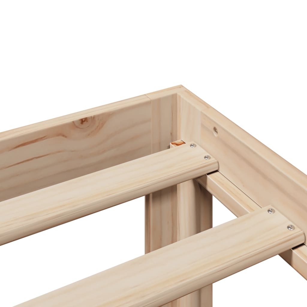 Lit Bibliothèque Sans Matelas 135X190 Cm Bois De Pin Massif