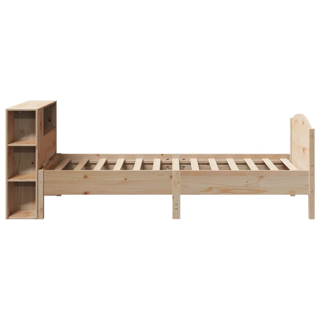 Lit Bibliothèque Sans Matelas 75X190 Cm Bois De Pin Massif