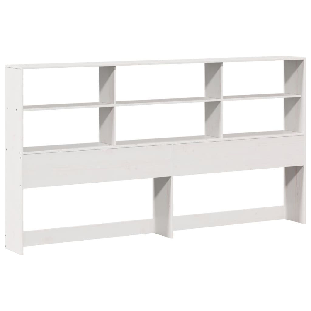 Lit Bibliothèque Sans Matelas Blanc 180X200 Cm Bois Pin Massif