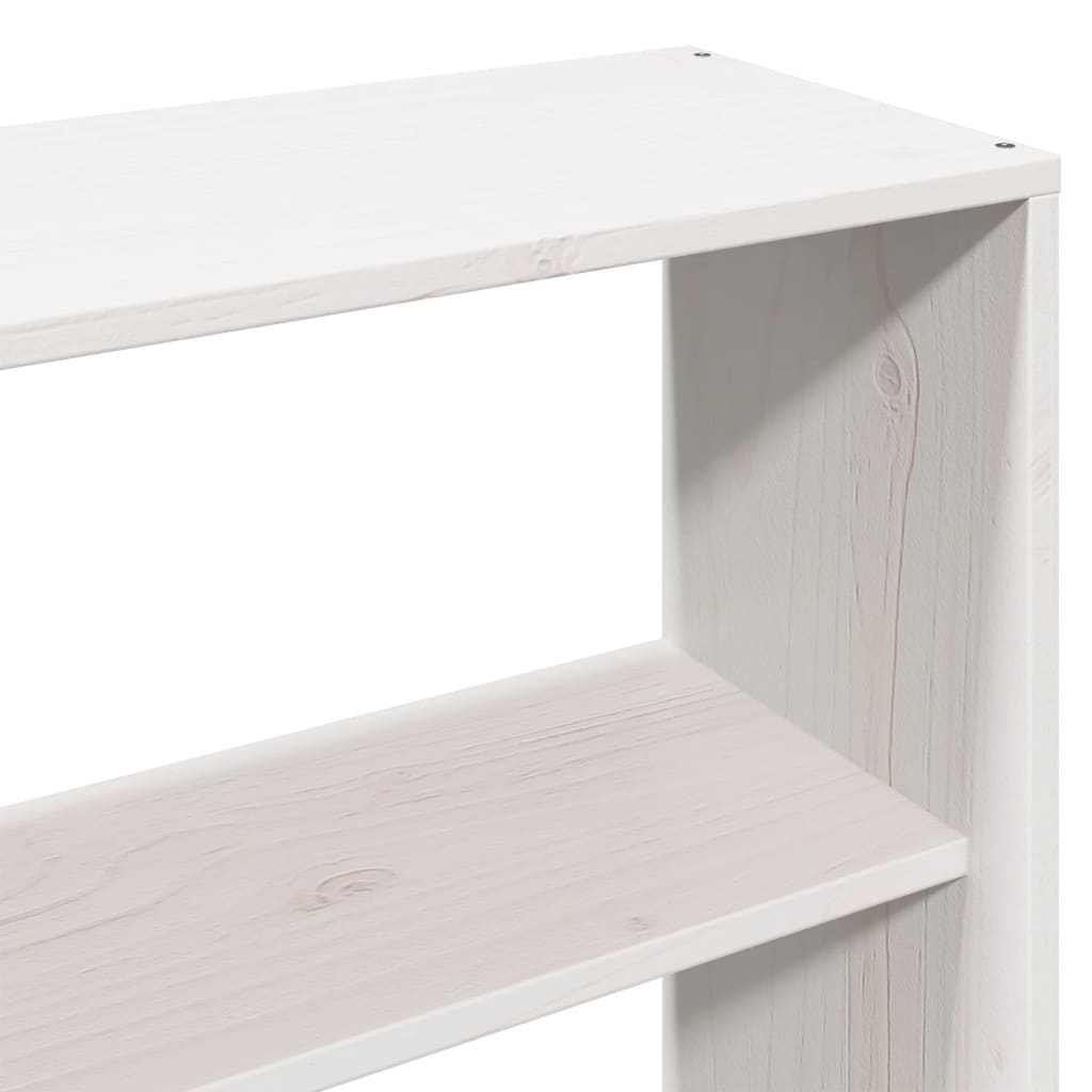 Lit Bibliothèque Sans Matelas Blanc 180X200 Cm Bois Pin Massif