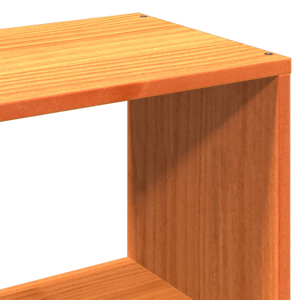 Lit Bibliothèque Sans Matelas Cire Marron 75X190 Cm Pin Massif