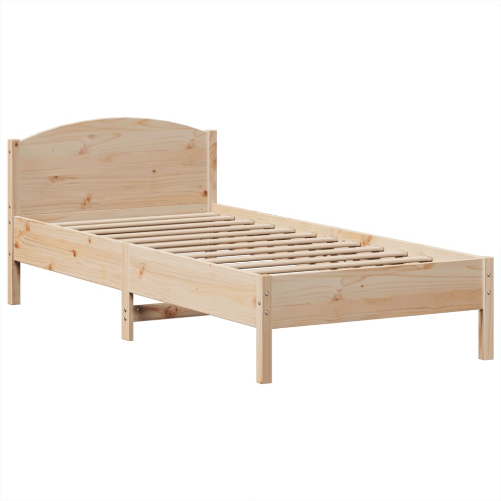Lit Bibliothèque Sans Matelas 100X200 Cm Bois Massif De Pin