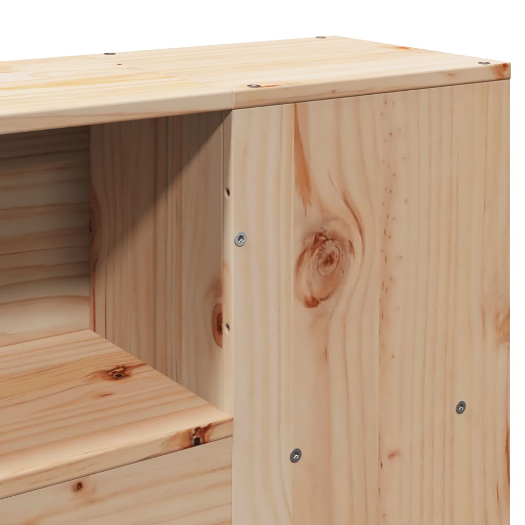 Lit Bibliothèque Sans Matelas 135X190 Cm Bois De Pin Massif