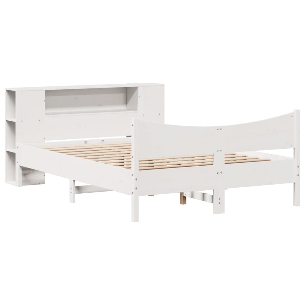 Cadre De Lit Sans Matelas Blanc 150X200 Cm Bois De Pin Massif