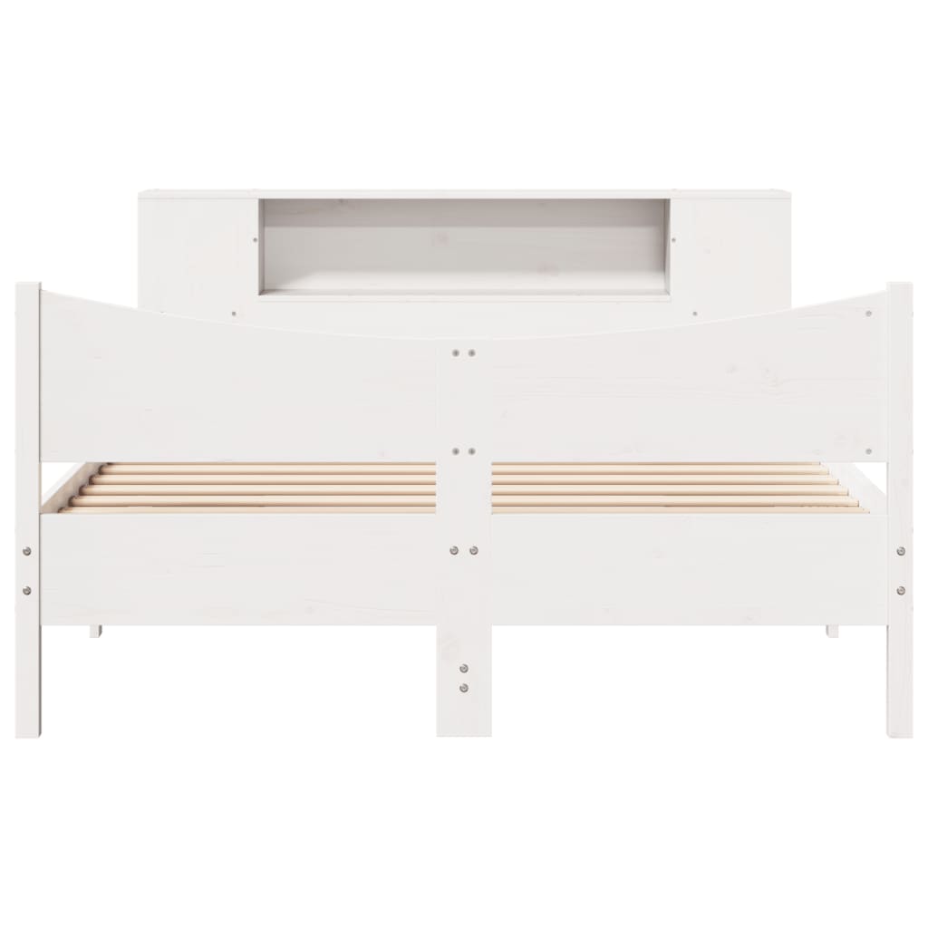 Cadre De Lit Sans Matelas Blanc 150X200 Cm Bois De Pin Massif