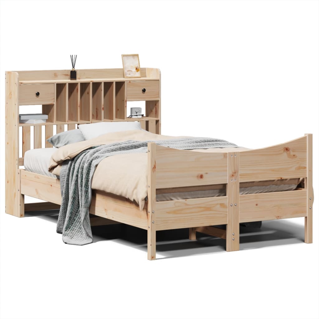 Cadre De Lit Sans Matelas 135X190 Cm Bois De Pin Massif