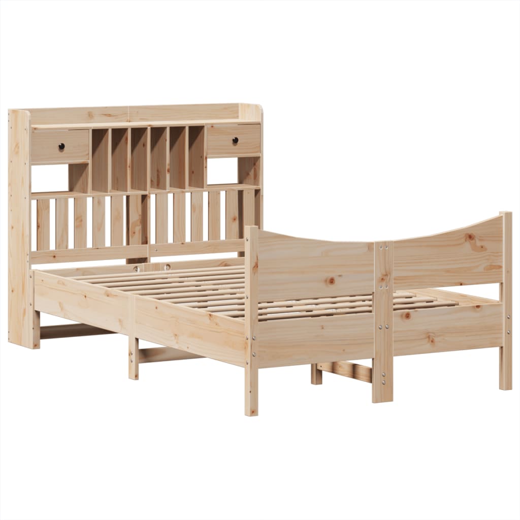 Cadre De Lit Sans Matelas 135X190 Cm Bois De Pin Massif
