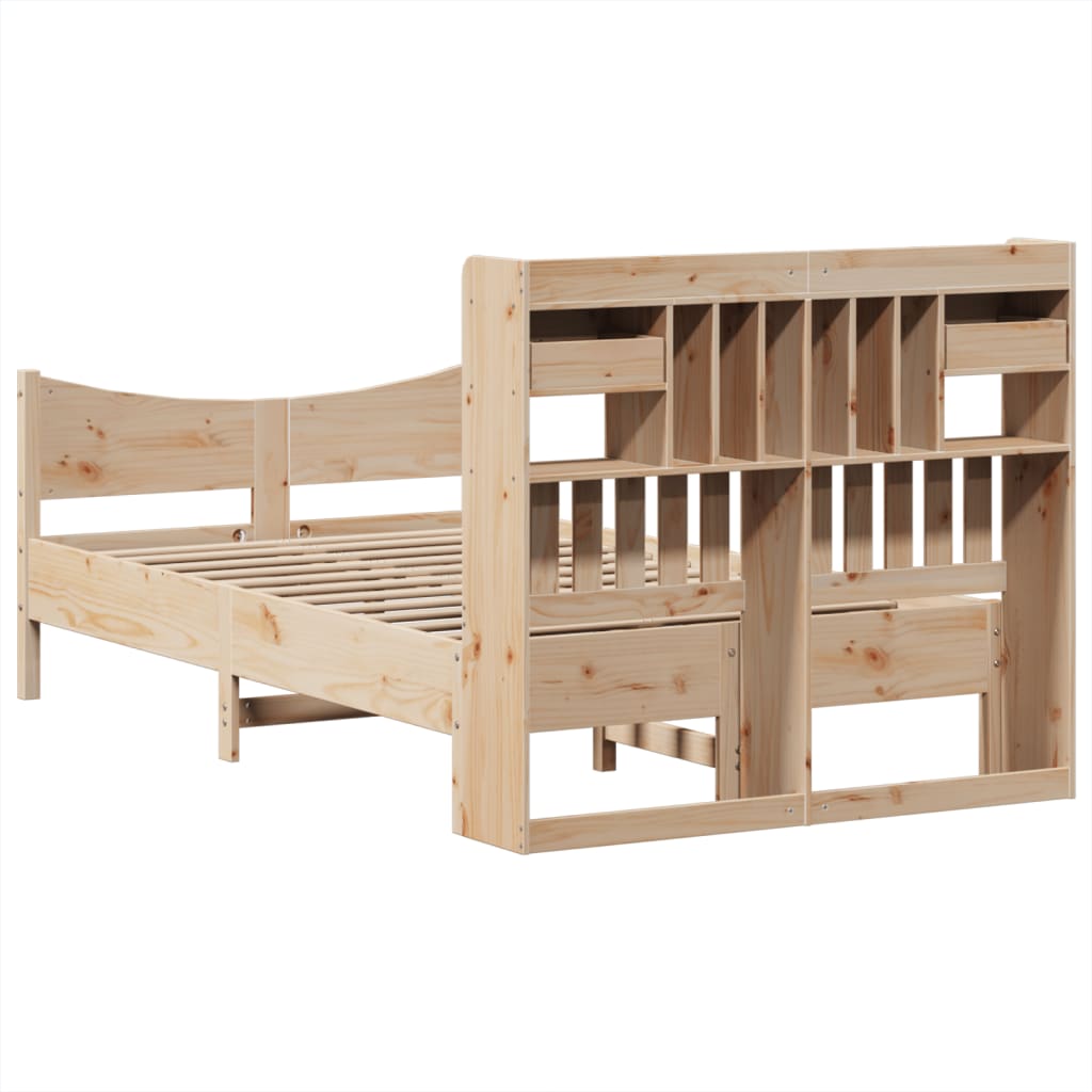 Cadre De Lit Sans Matelas 135X190 Cm Bois De Pin Massif