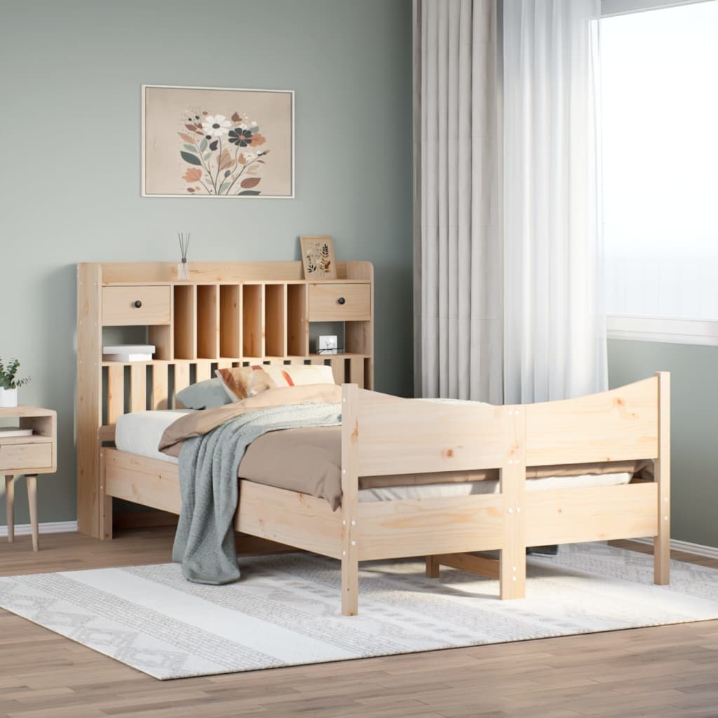 Cadre De Lit Sans Matelas 135X190 Cm Bois De Pin Massif