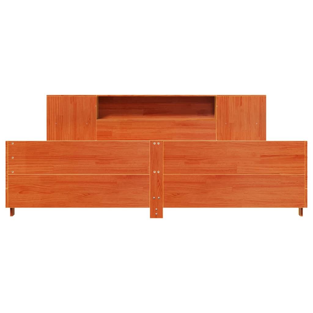Cadre De Lit Sans Matelas Cire Marron 180X200Cm Bois Pin Massif
