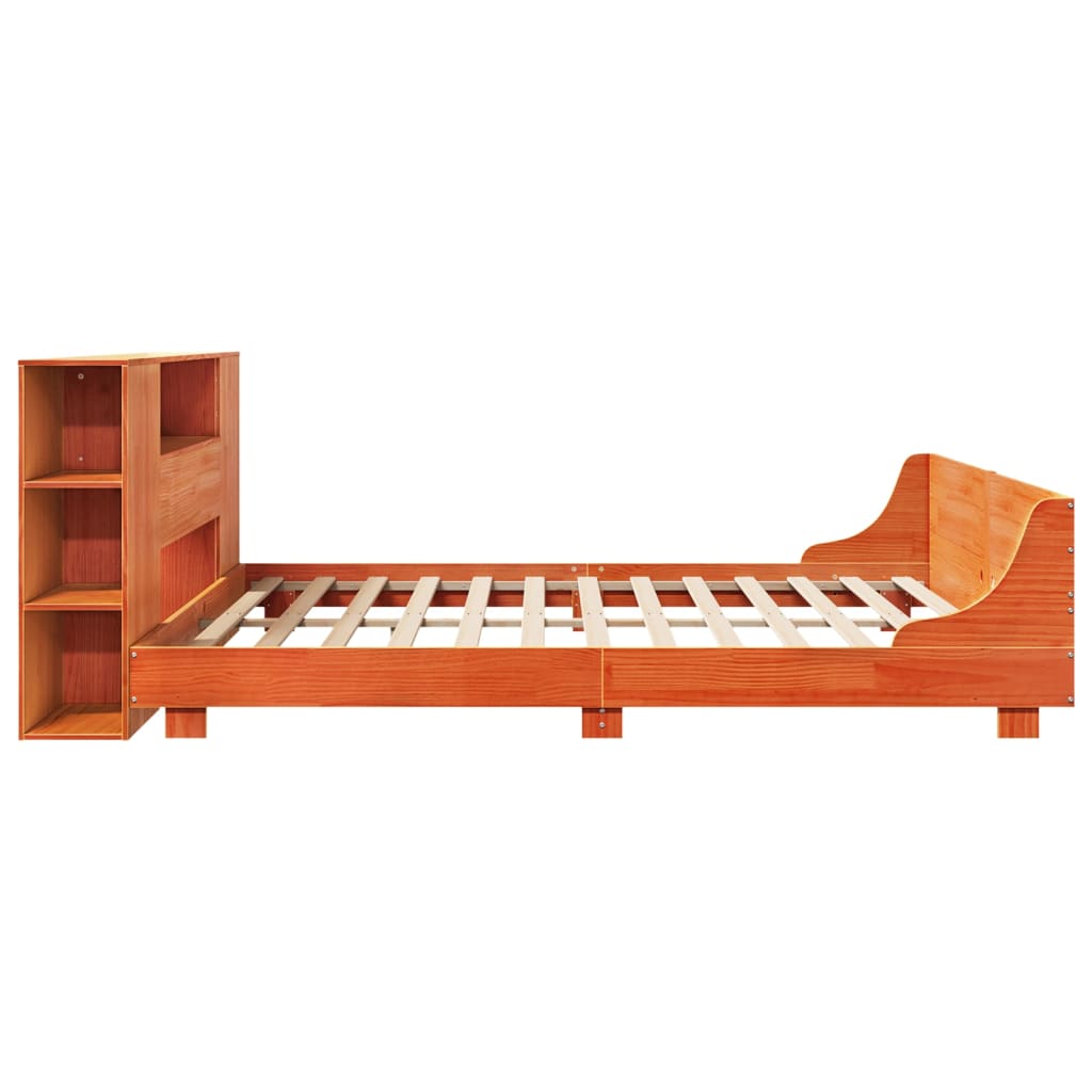 Cadre De Lit Sans Matelas Cire Marron 180X200Cm Bois Pin Massif