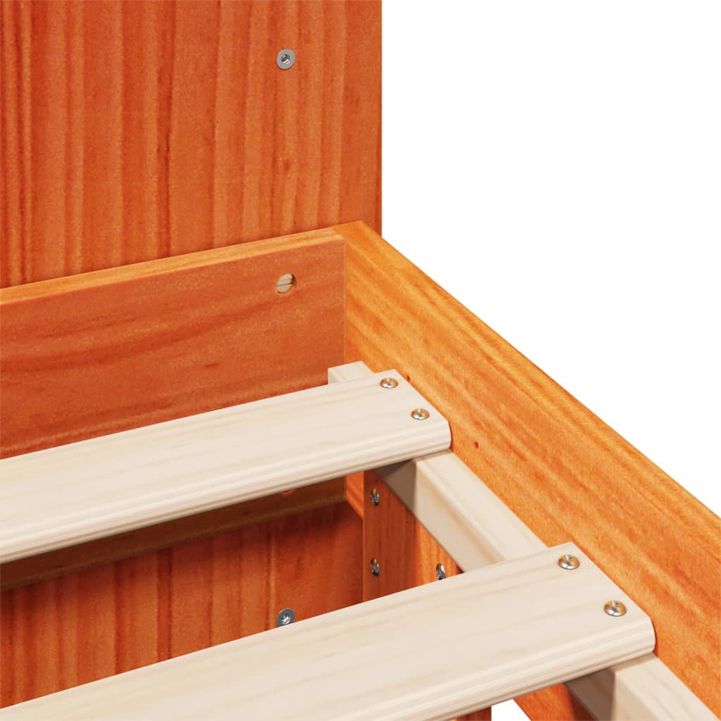 Cadre De Lit Sans Matelas Cire Marron 180X200Cm Bois Pin Massif