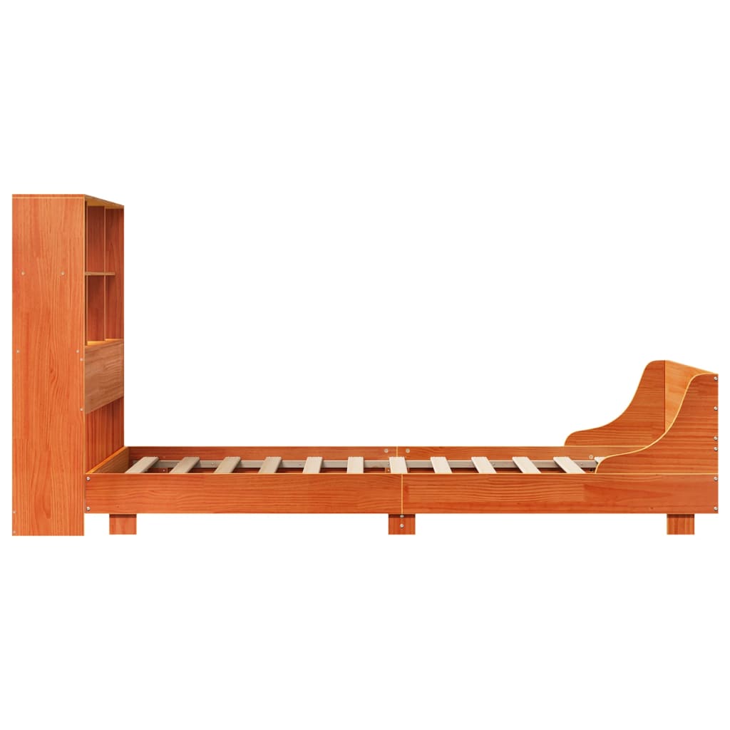 Cadre De Lit Sans Matelas Cire Marron 100X200Cm Bois Pin Massif