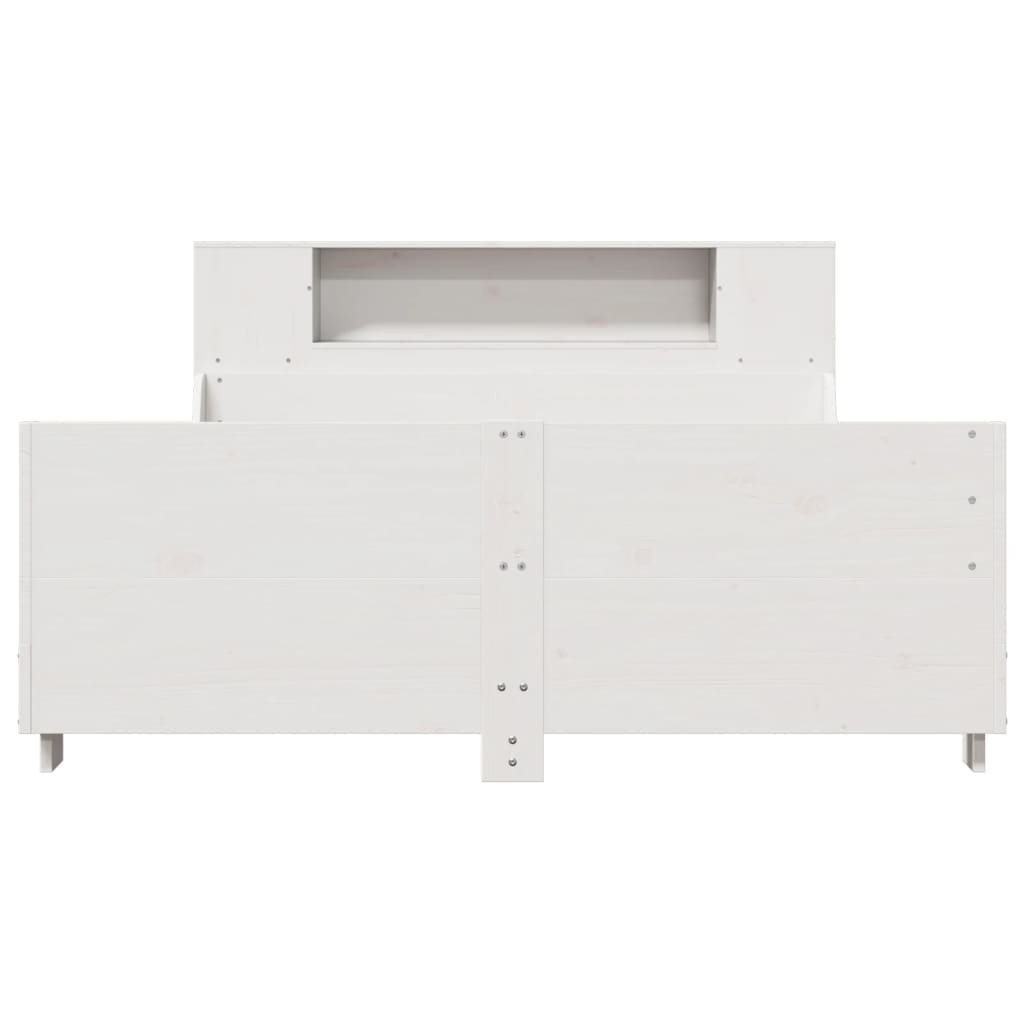 Cadre De Lit Sans Matelas Blanc 150X200 Cm Bois De Pin Massif