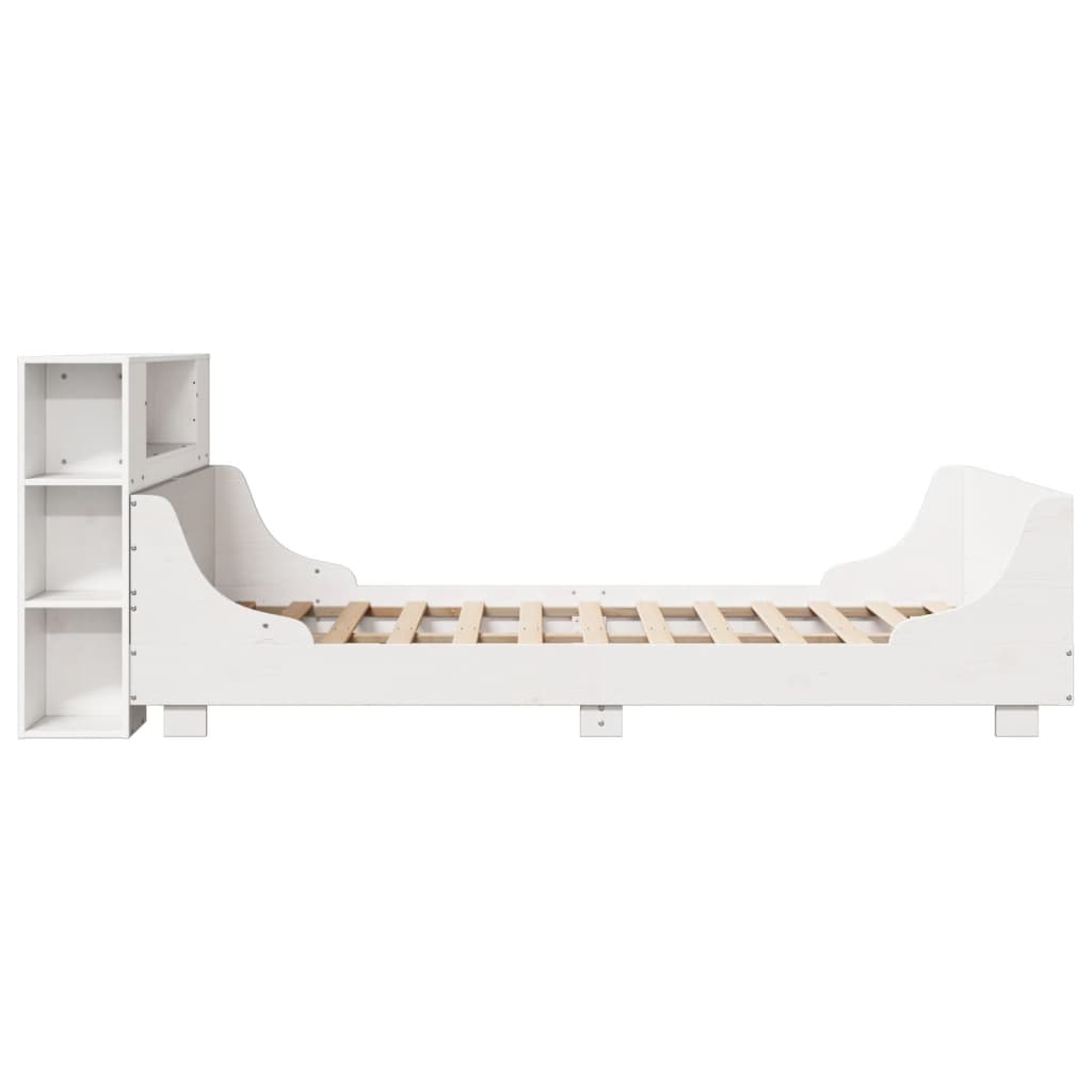 Cadre De Lit Sans Matelas Blanc 150X200 Cm Bois De Pin Massif