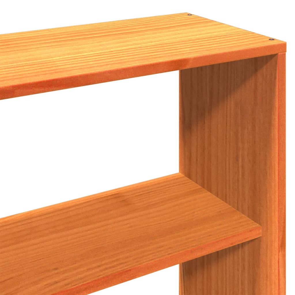 Lit Bibliothèque Sans Matelas Cire Marron 180X200Cm Bois Massif