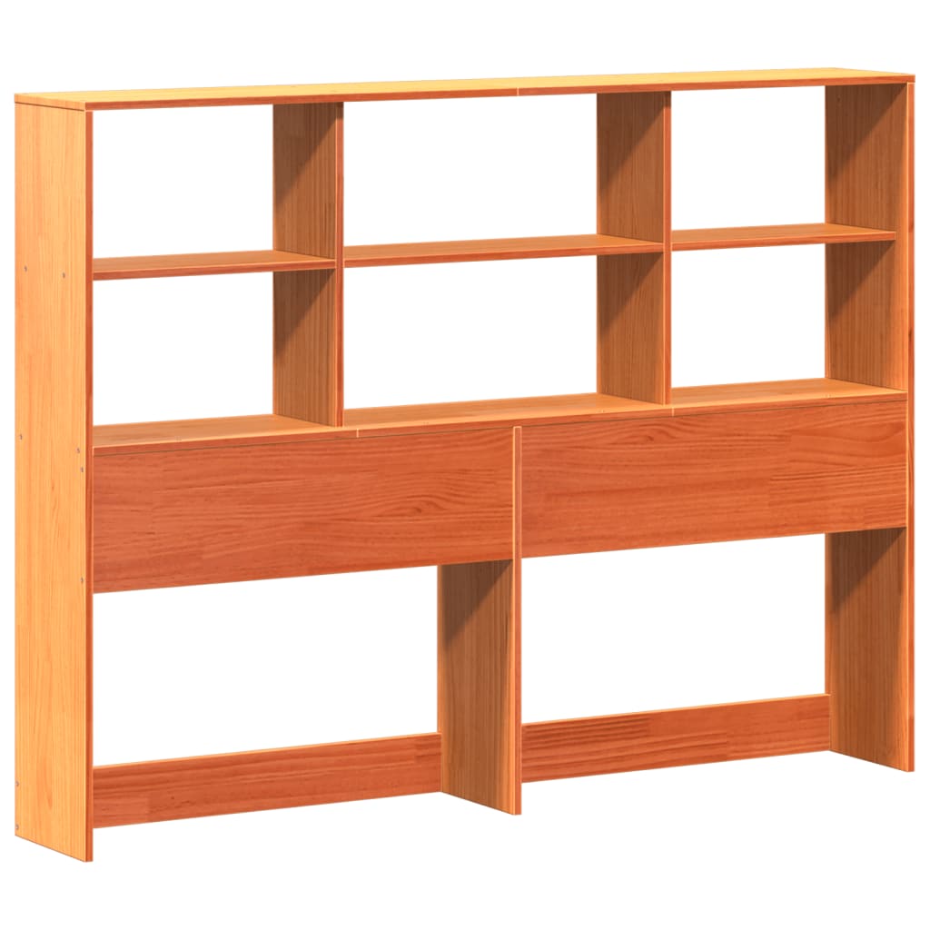 Lit Bibliothèque Sans Matelas Cire Marron 160X200Cm Bois Massif