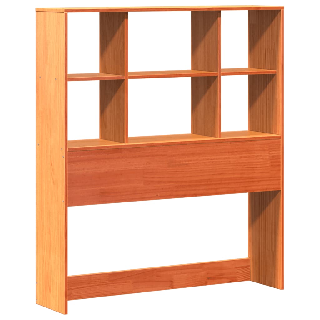 Lit Bibliothèque Sans Matelas Cire Marron 100X200Cm Bois Massif