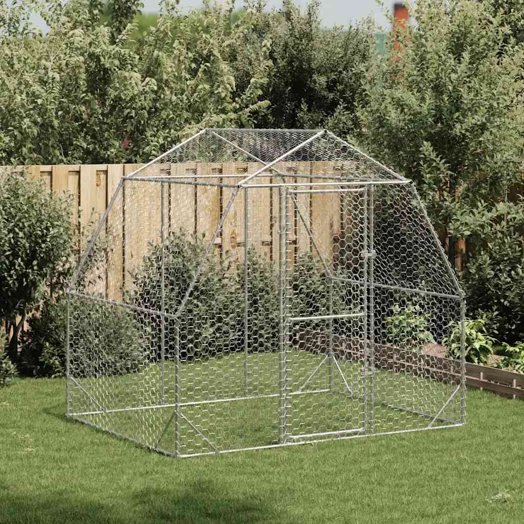 Poulailler 2,5X6X2,25 M Acier Galvanisé