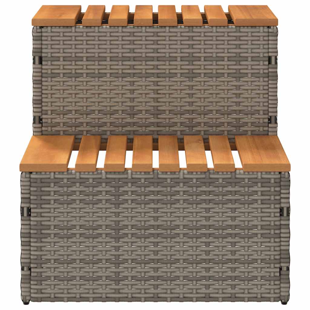 Marche Bain À Remous Gris 50X50X50,5Cm Polyrotin Acacia Massif