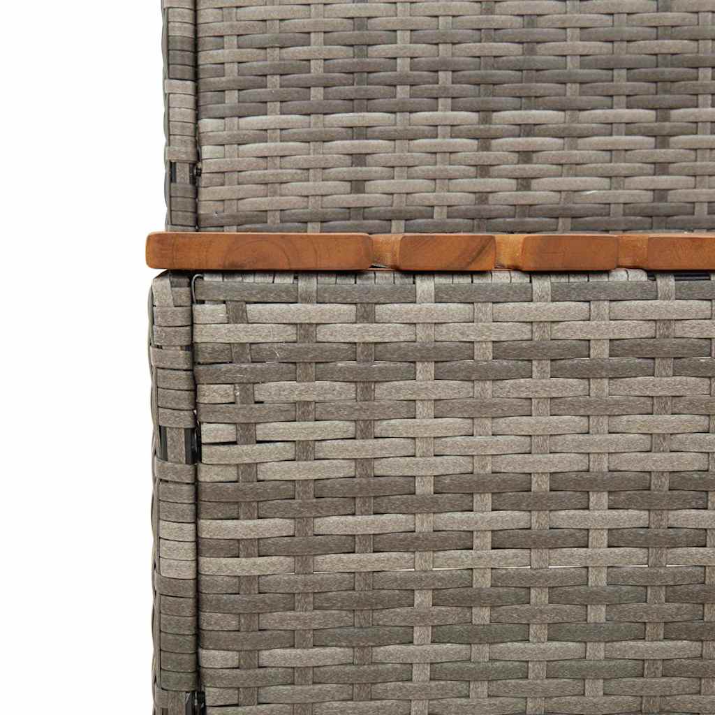 Marche Bain À Remous Gris 50X50X50,5Cm Polyrotin Acacia Massif