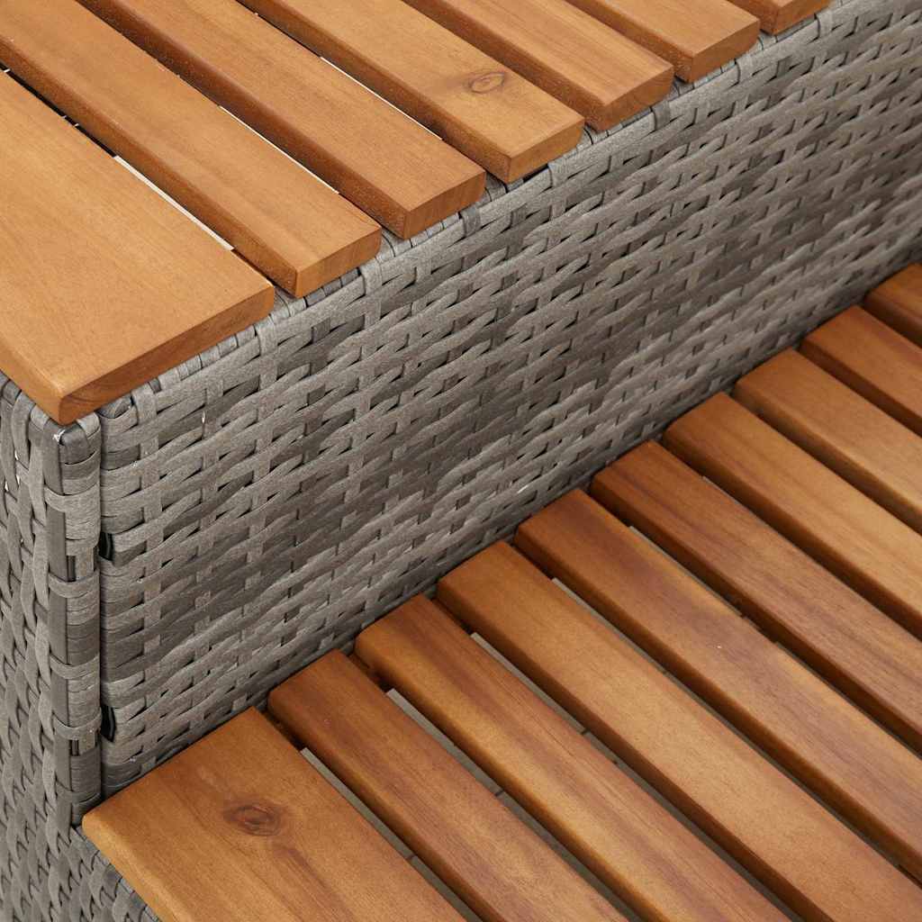 Marche Bain À Remous Gris 50X50X50,5Cm Polyrotin Acacia Massif