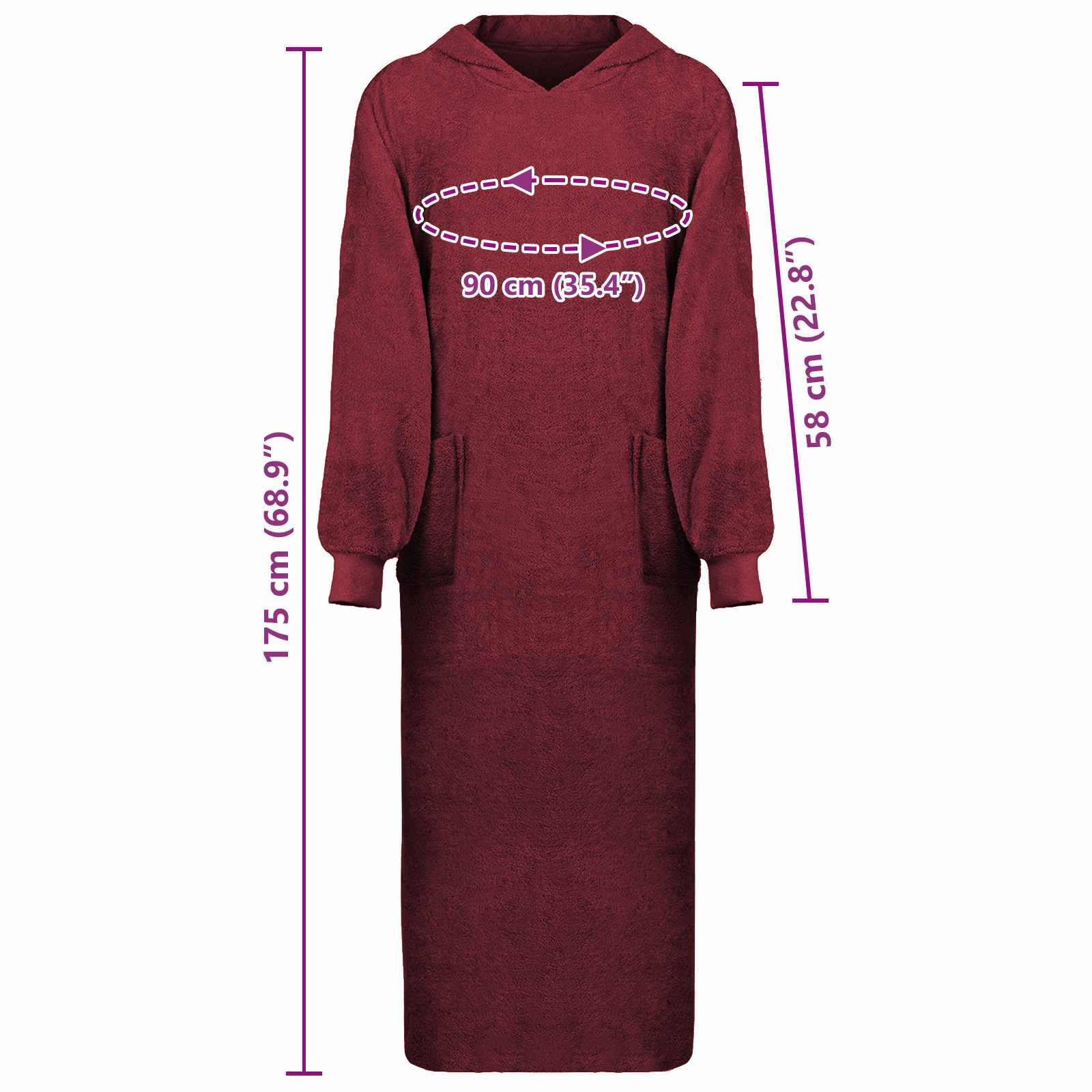 Sweat À Capuche Couverture Kinn Rouge Coton