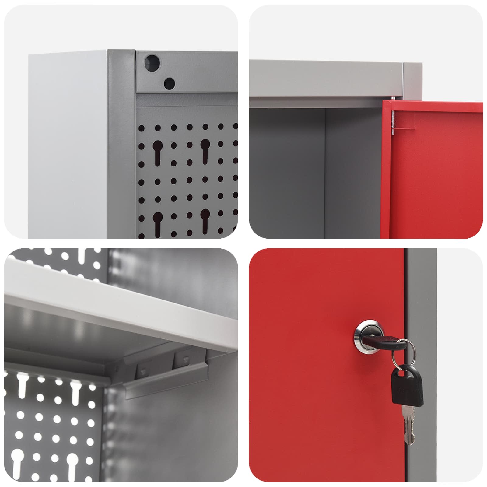 Ensemble D'armoires À Outils 4 Pc Acier Enduit De Poudre