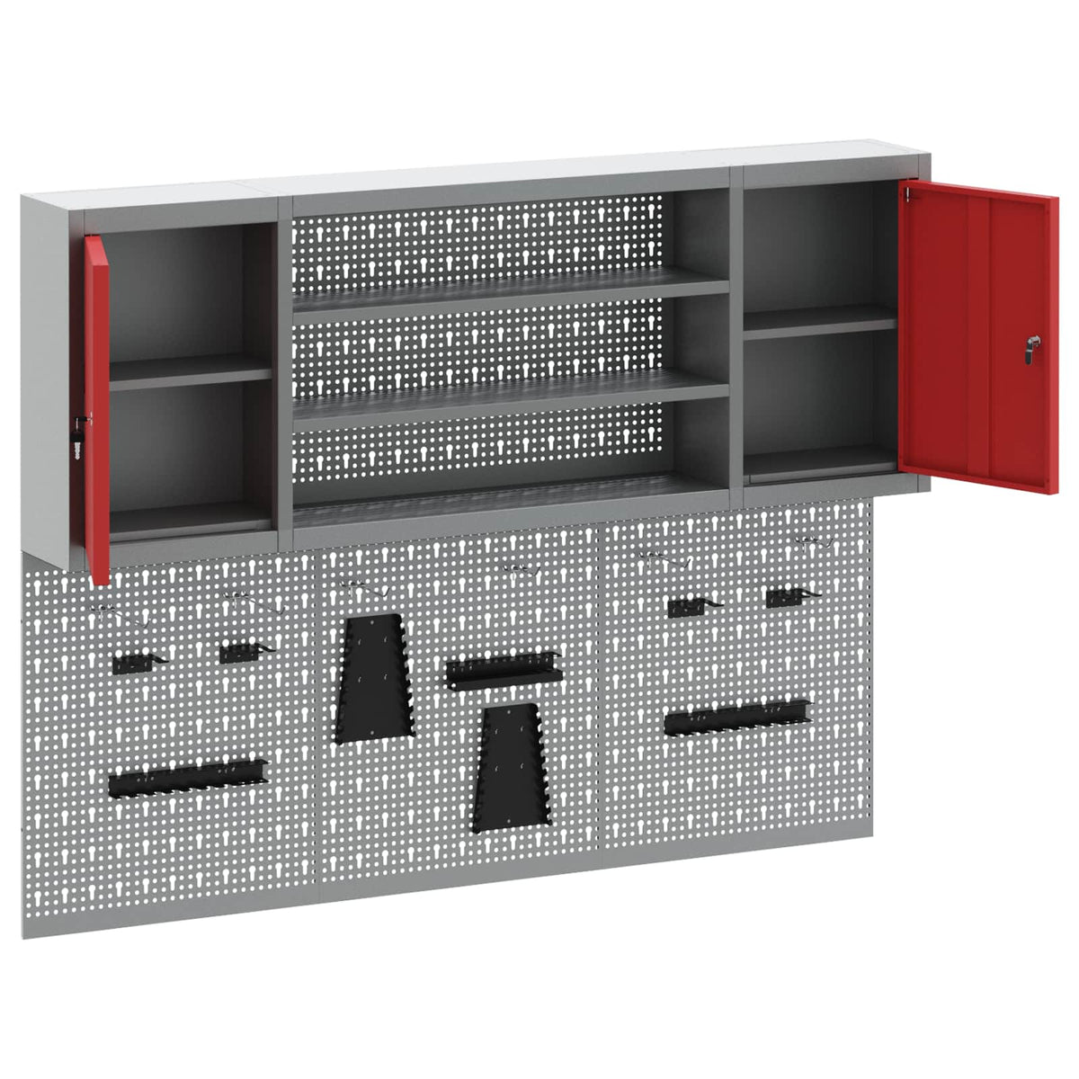 Ensemble D'armoires À Outils 4 Pc Acier Enduit De Poudre