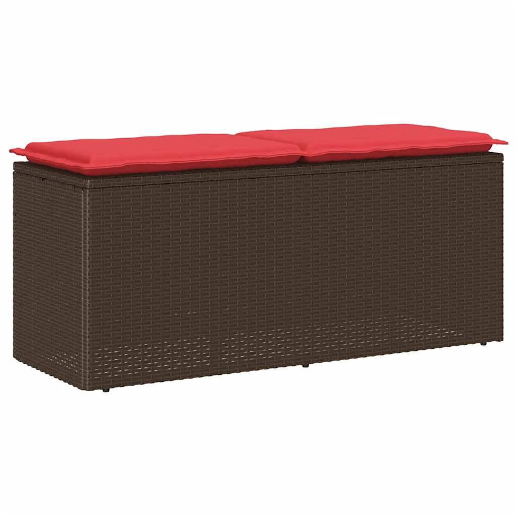 Banc De Jardin Avec Coussin 110X40X44 Cm Résine Tressée