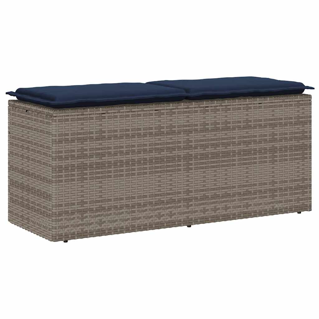 Banc De Jardin Avec Coussin 110X40X44 Cm Résine Tressée