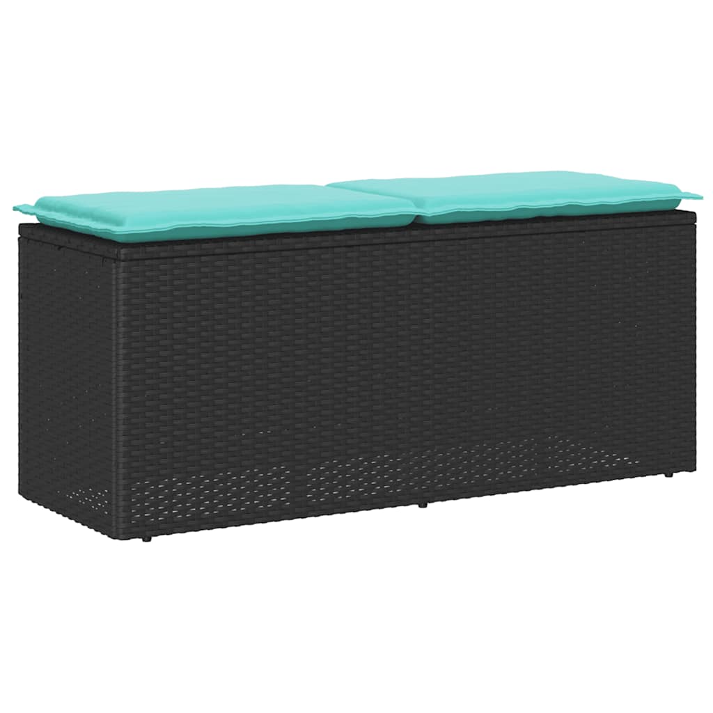 Banc De Jardin Avec Coussin 110X40X44 Cm Résine Tressée