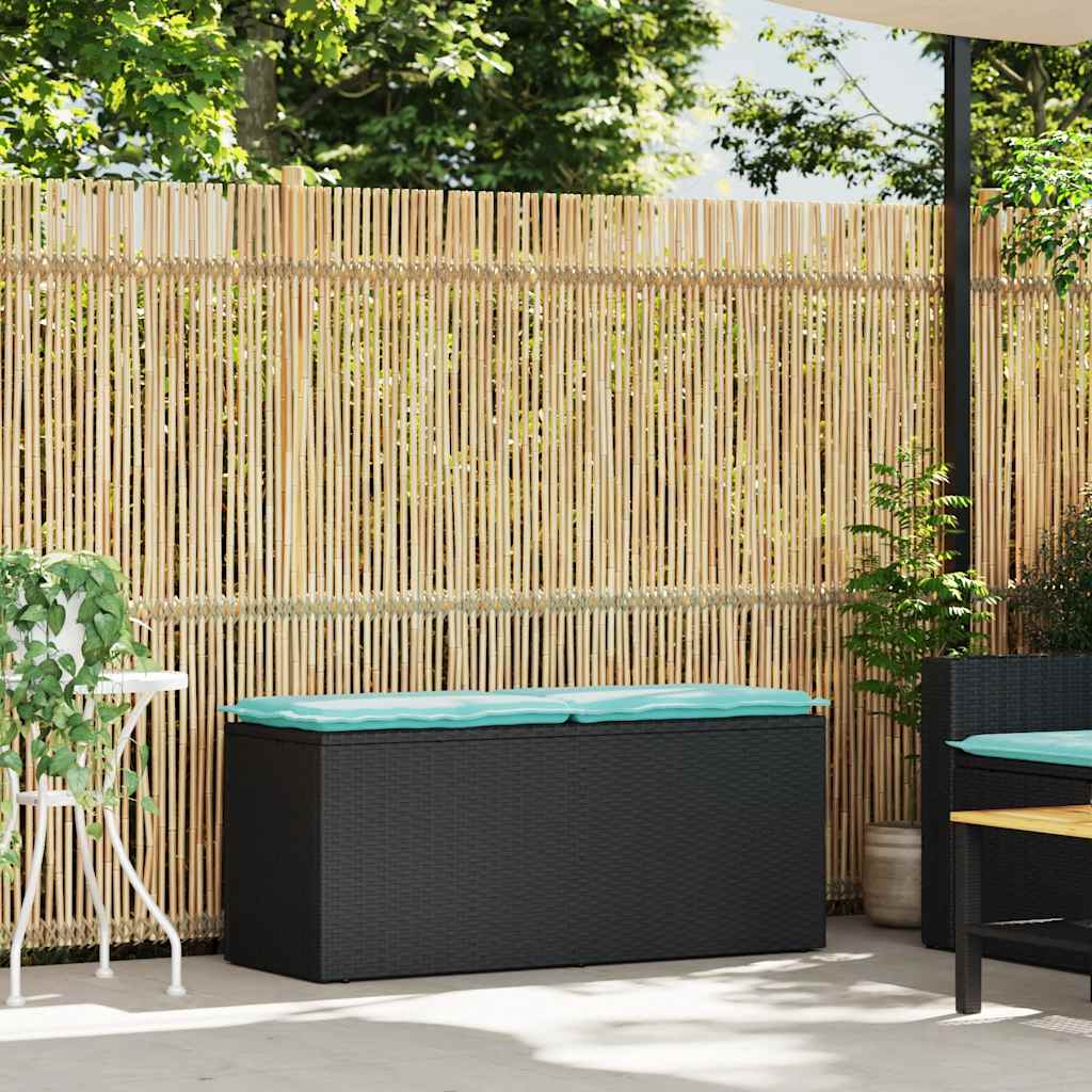 Banc De Jardin Avec Coussin 110X40X44 Cm Résine Tressée