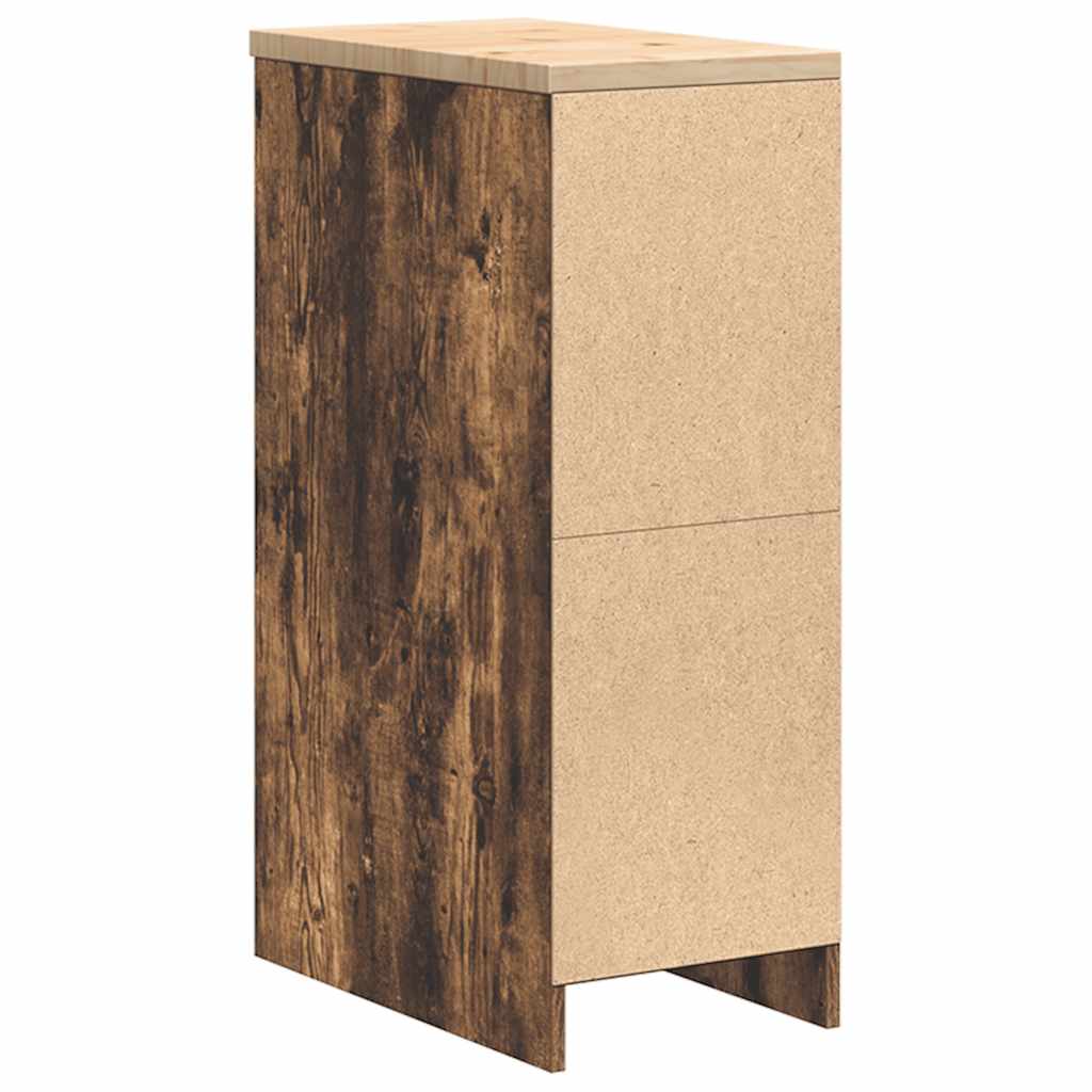 Armoire De Rangement De Garage Bois Pin Chêne Fumé
