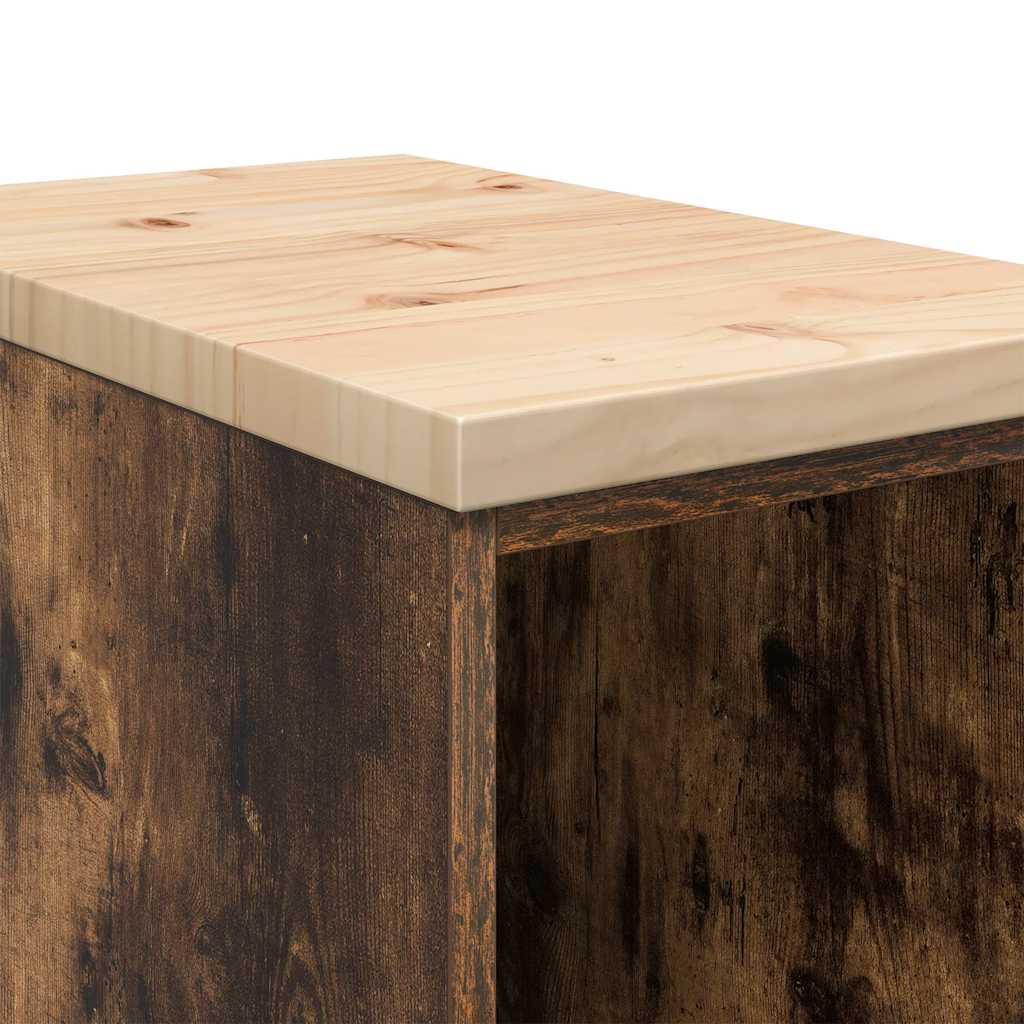 Armoire De Rangement De Garage Bois Pin Chêne Fumé