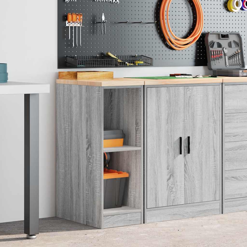 Armoire De Rangement De Garage Bois Pin Sonoma Gris