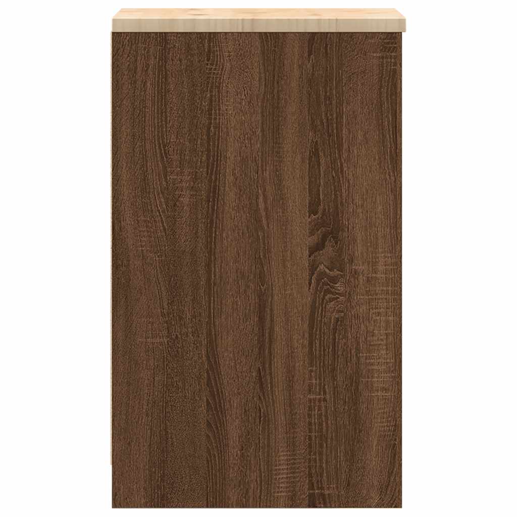 Armoire De Rangement De Garage 30X51X85Cm Bois Pin Chêne Marron