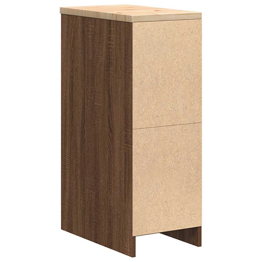 Armoire De Rangement De Garage 30X51X85Cm Bois Pin Chêne Marron