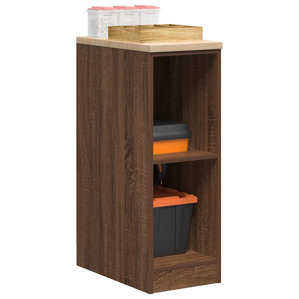 Armoire De Rangement De Garage 30X51X85Cm Bois Pin Chêne Marron
