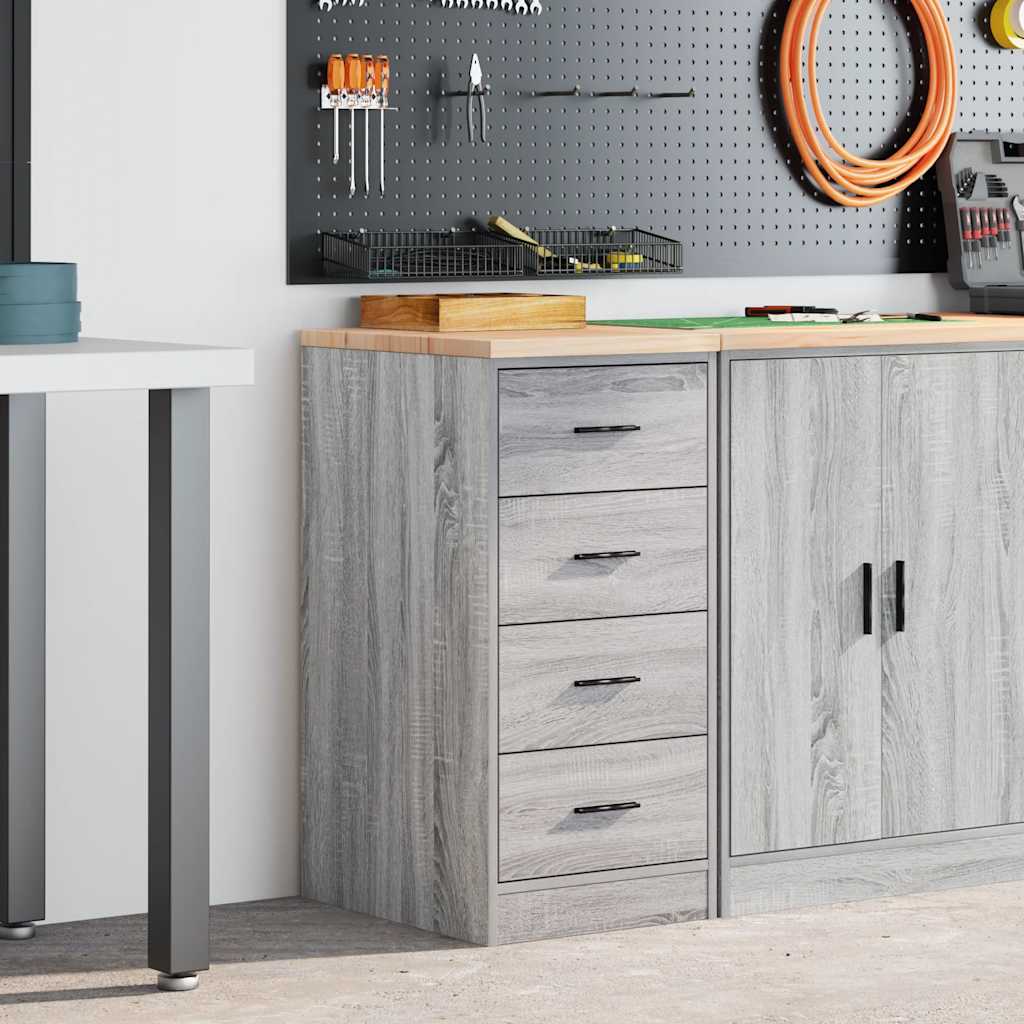 Armoire De Rangement De Garage Bois Pin Sonoma Gris